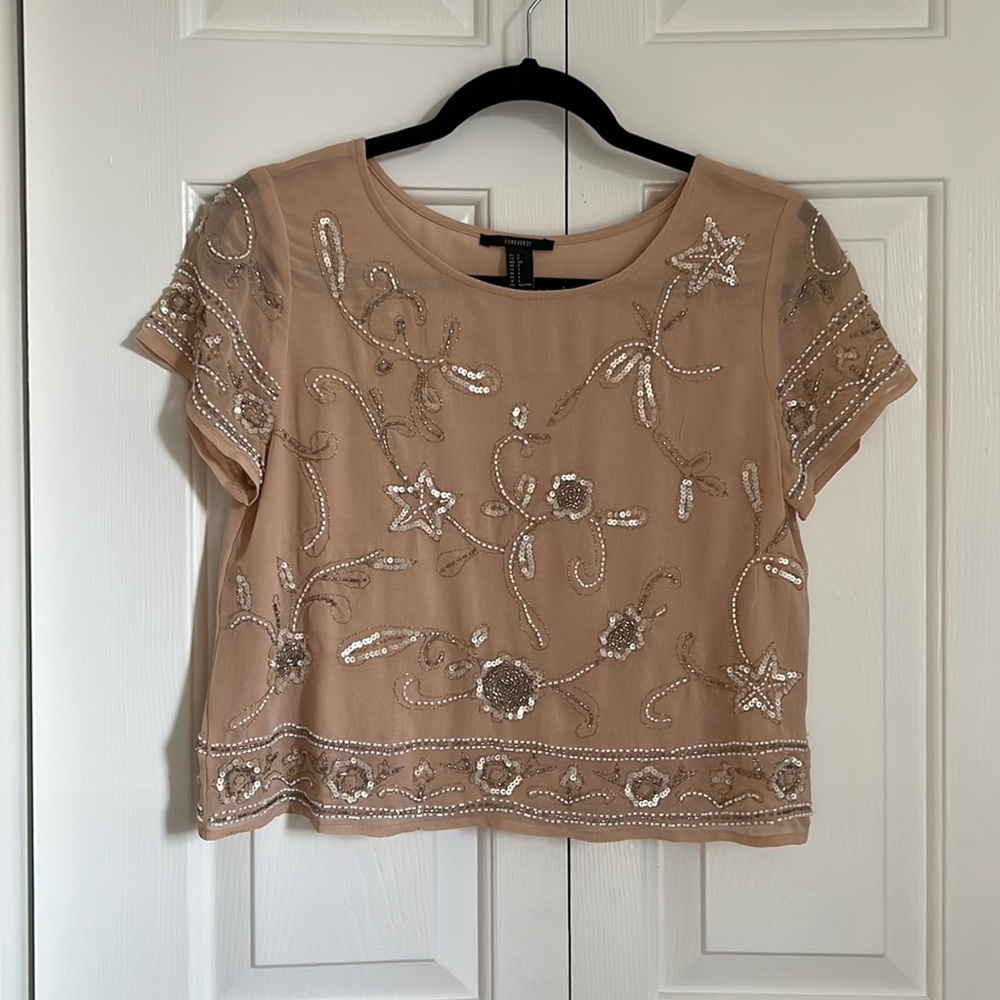 Forever 21 small jeweled slightly cropped top